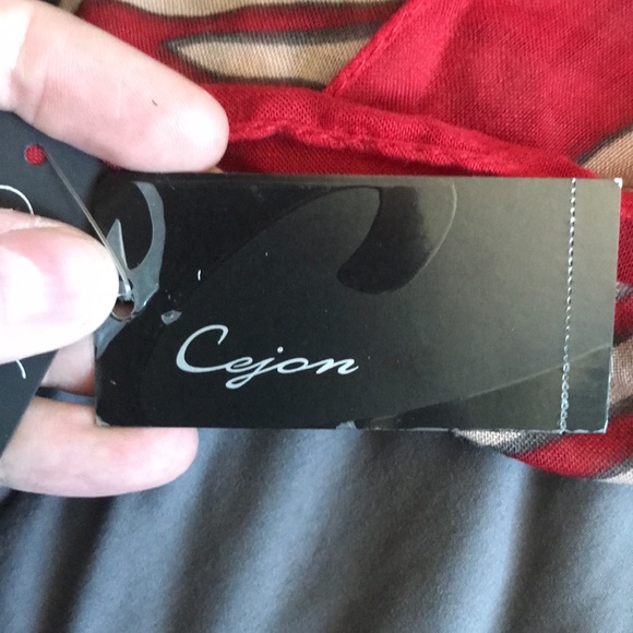 Cejon red and black zebra patterned infinity scarf. Brand new with tags. - Picture 7 of 9